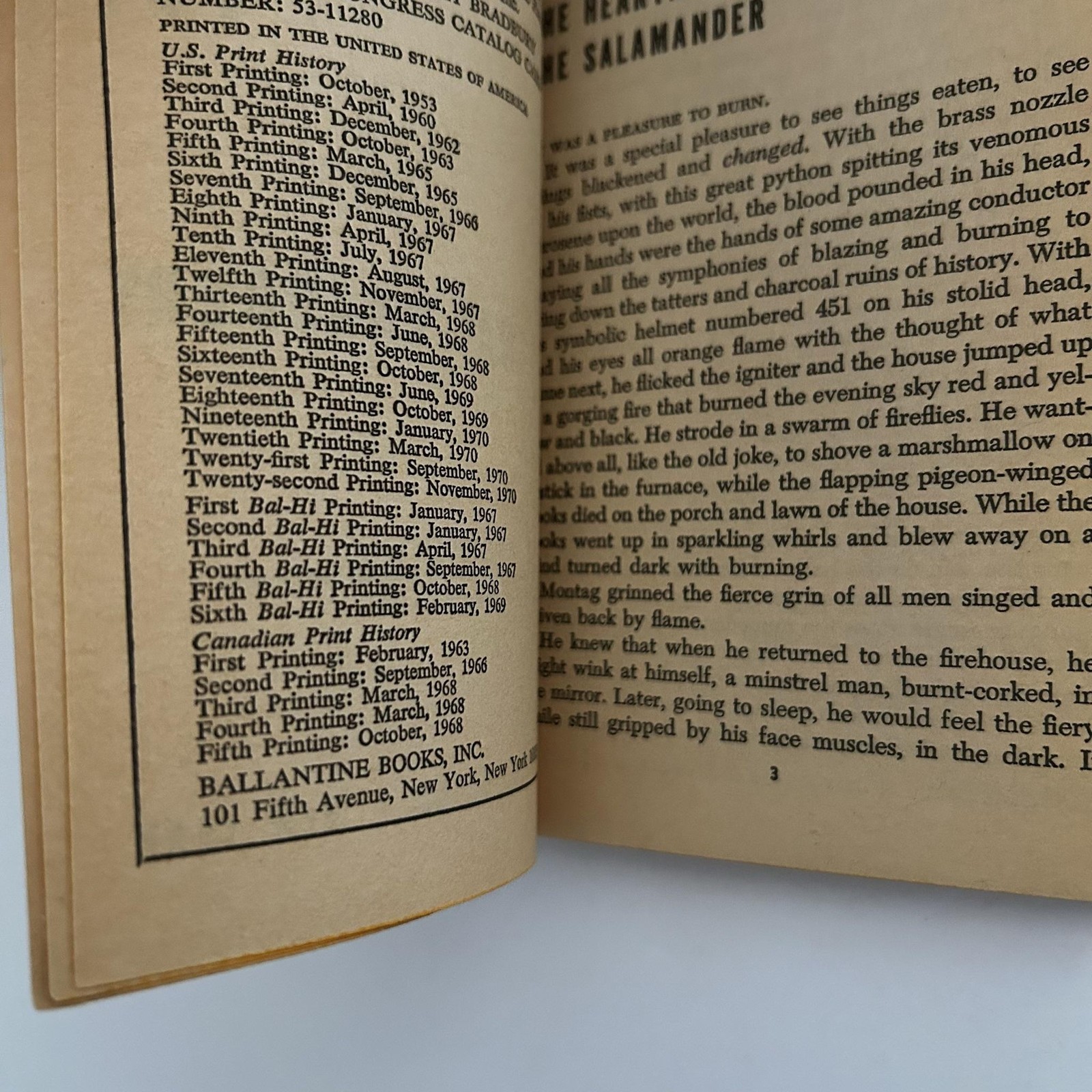 Vintage Fahrenheit 451 Ray Bradbury Ballantine Sci-Fi Dystopian PB USA