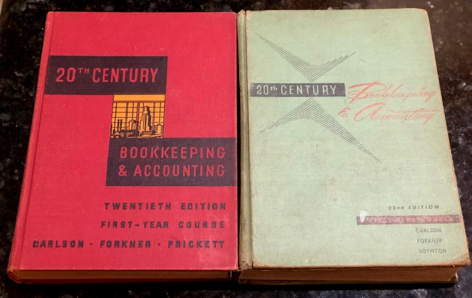 1952 & 1957 20th CENTURY BOOKKEEPING & ACCOUNTING 20th/22nd Eds. Carlson Forkner