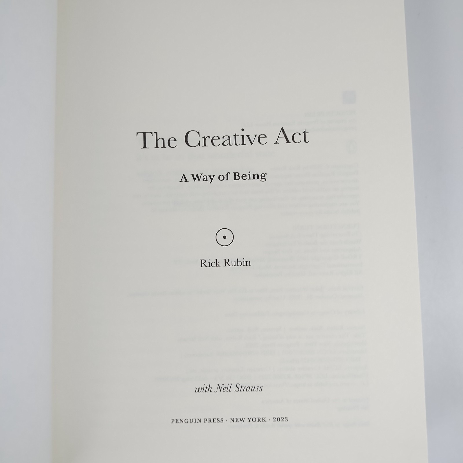 The Creative Act : A Way of Being by Rick Rubin (Hardcover, 2023)